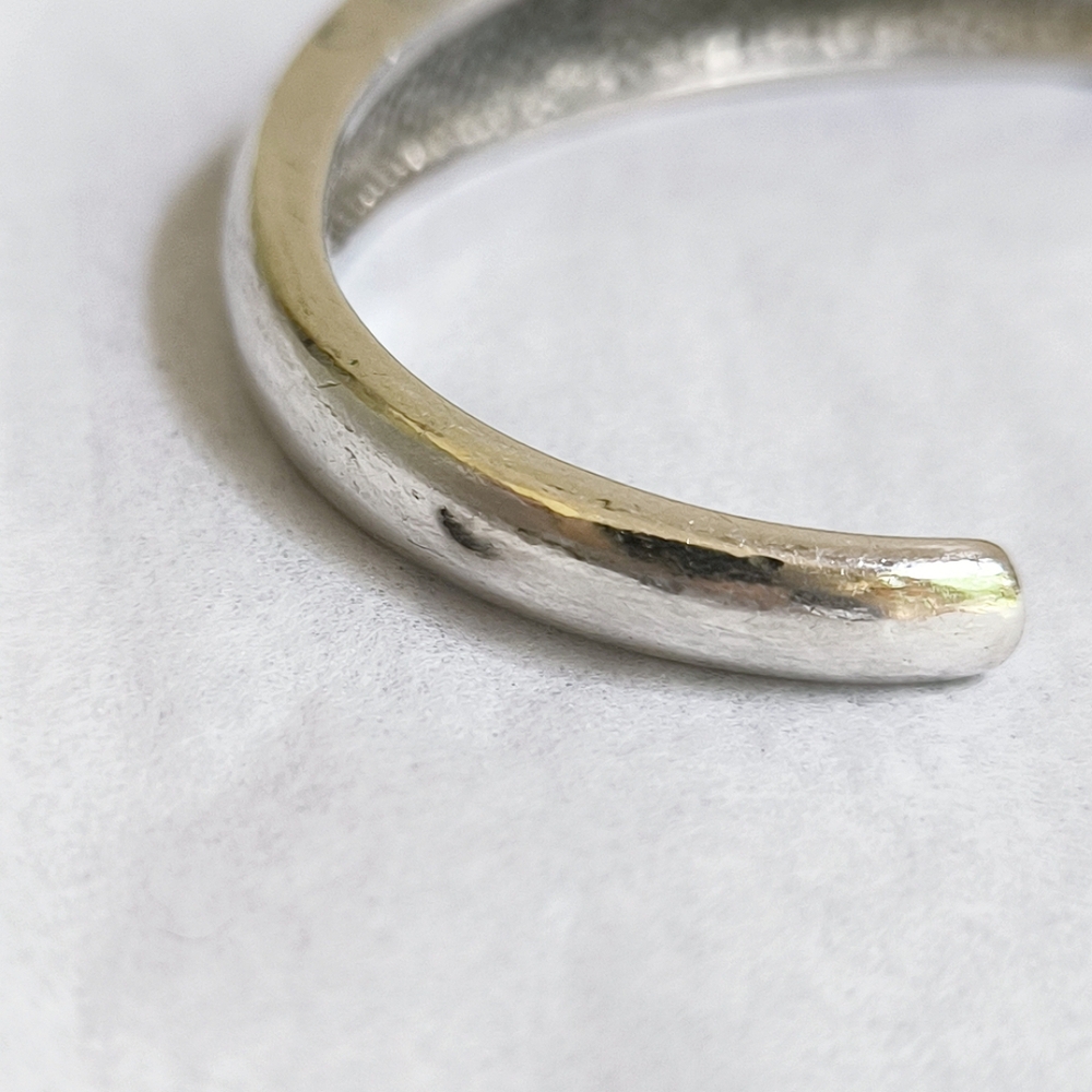 Teme sterling silver and turquoise inlay tapered bangle bracelet - Picture 8 of 11